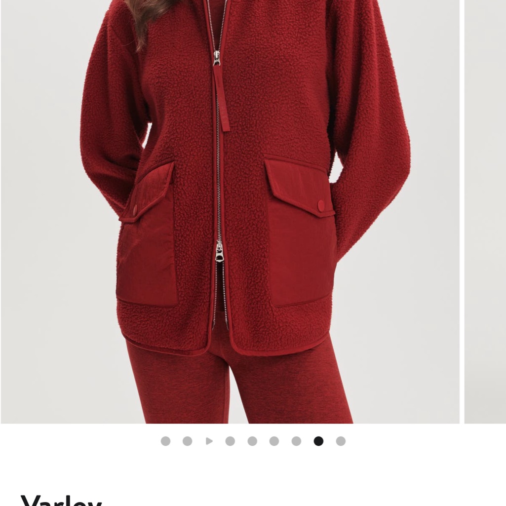 Varley Women's Marina Fleece In Red Dahlia Nwt